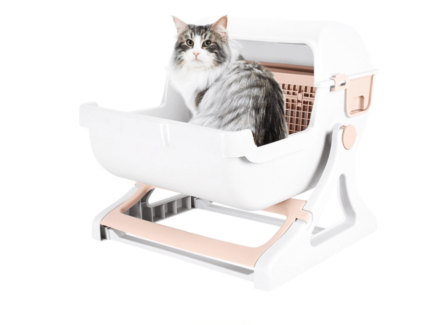 Sleek Kitty Corner Cat Litter Box-2