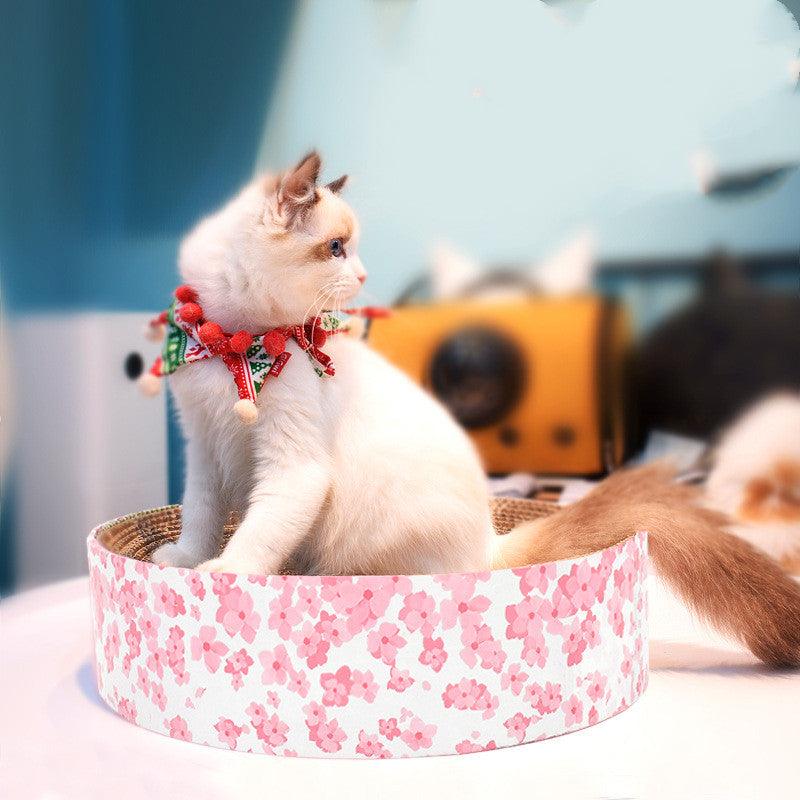The Ultimate Cat Oasis: Round Corrugated Cat Scratcher-0