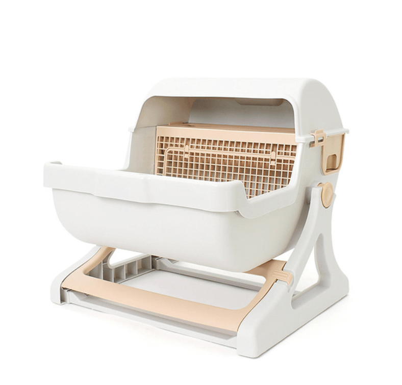 Sleek Kitty Corner Cat Litter Box-1