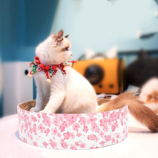 The Ultimate Cat Oasis: Round Corrugated Cat Scratcher-0