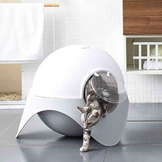 Snowy Space Pod Cat Litter Box-0
