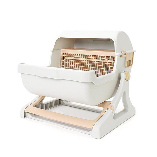 Sleek Kitty Corner Cat Litter Box-0