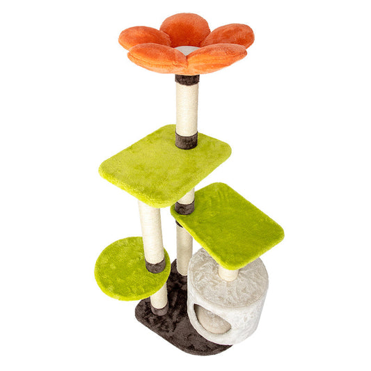 HONEYPOT CAT® Cat Tree Colorful Flowers Theme 118cm #180223-0